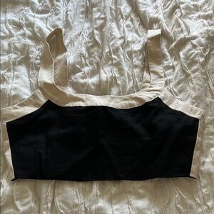 7 For All Mankind Black and Cream Women's Top